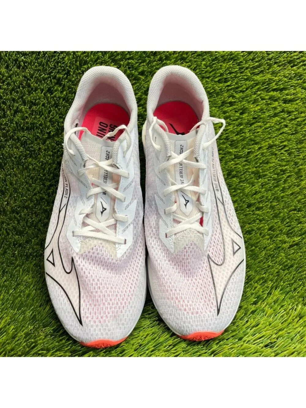 Mizuno Wave Rebellion Flash 2 Mens Size 10.5 White Gray Running Shoes Sneakers_5